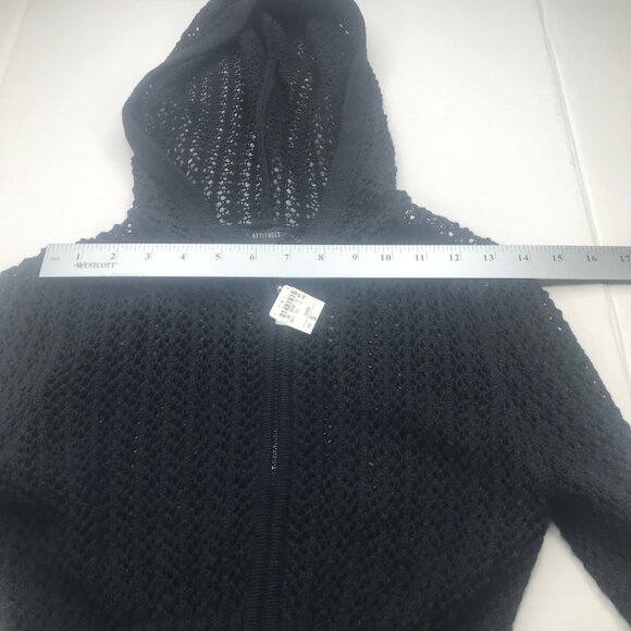 Cool Attitudes Women's Hooded Sweater Knit Size Small Black New With Tags - Picture 7 of 14
